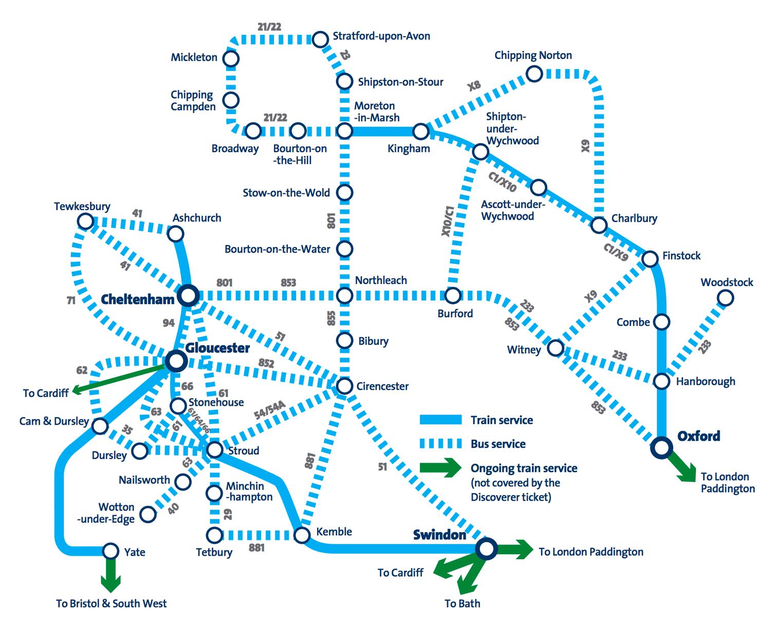 Cotswolds Discoverer Bus And Rail Pass