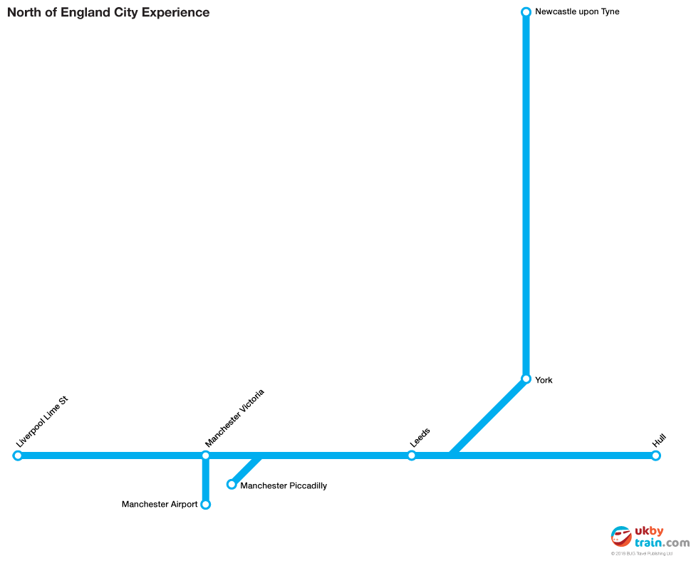 North of England City Experience rail pass route map